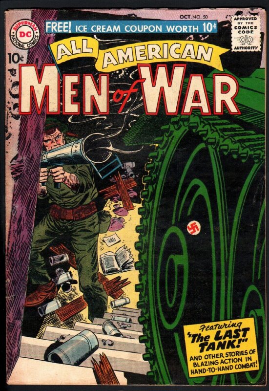 All American Men of War #50-1957-Wwii-Dc-Silver Age-High Grade (DC Comics, 1957), raw, ungraded comic book — front cover