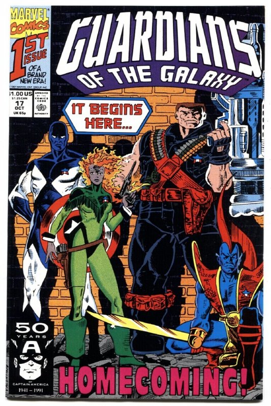 Guardians of the Galaxy #17 (Marvel Comics, 1991), raw comic book in NM- condition — front cover