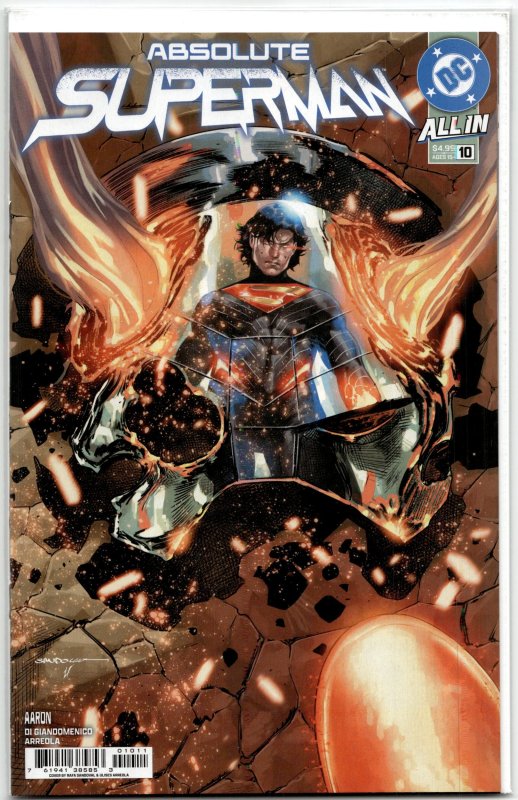 Absolute Superman #10 (DC Comics, 2025), raw, ungraded comic book — front cover