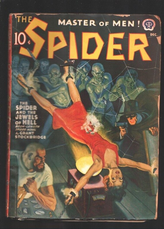 Spider 12/1940-Popular Torture Bondage Cover-terrified Woman Spread & Chained..., raw, ungraded comic book — front cover