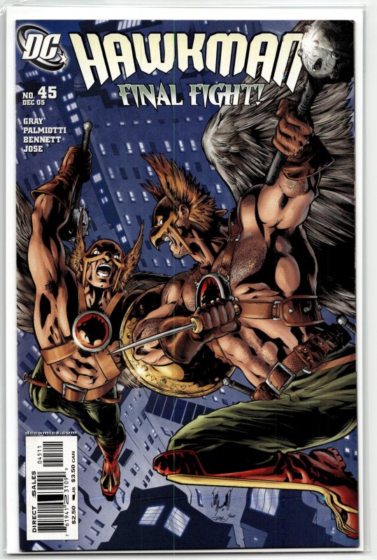 Hawkman #45 (DC Comics, 2005), raw, ungraded comic book — front cover
