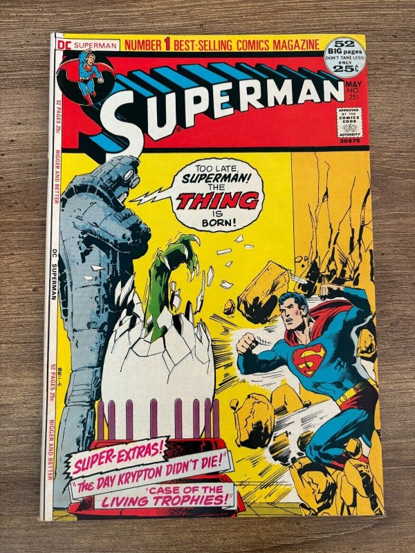 Superman #251 (DC Comics), raw comic book in VF/NM condition — front cover