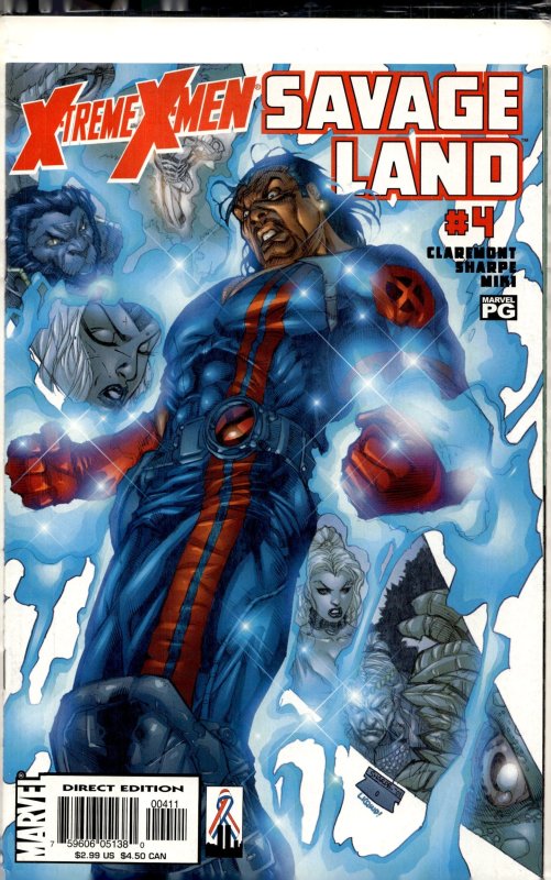 X-Treme X-Men: Savage Land #4 (Marvel Comics, 2002), raw, ungraded comic book — front cover