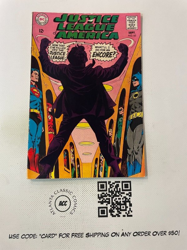 Justice League of America #65 (DC Comics), raw comic book in VF condition — front cover
