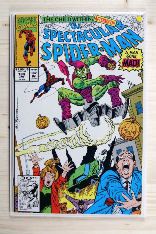 The Spectacular Spider-Man #184 (Marvel Comics, 1992), raw comic book in NM- 9.2 condition — front cover