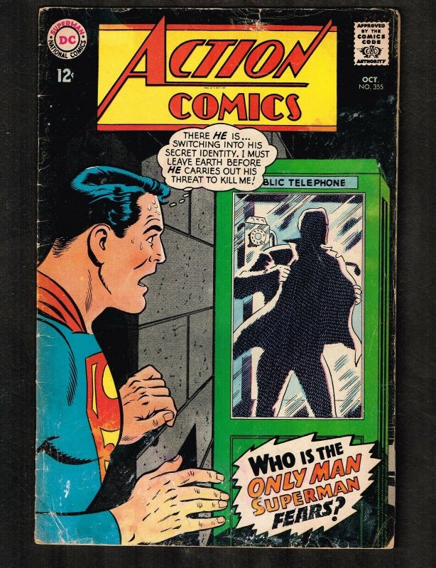 Action Comics #355 (DC Comics, 1967), raw comic book in 3.5 condition — front cover