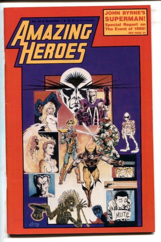 Amazing Heroes #82 (1985), raw, ungraded comic book — front cover