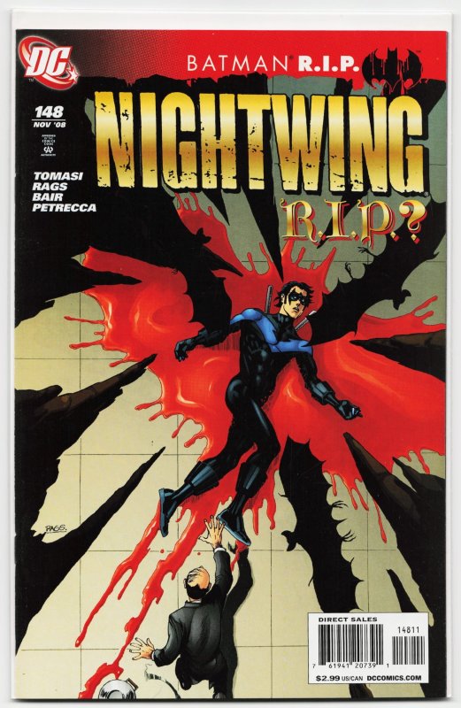 Nightwing #148 (DC Comics, 2008), raw, ungraded comic book — front cover