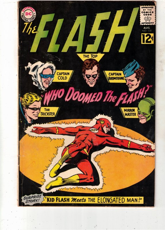 Flash, the #130, raw comic book in FN+ condition — front cover