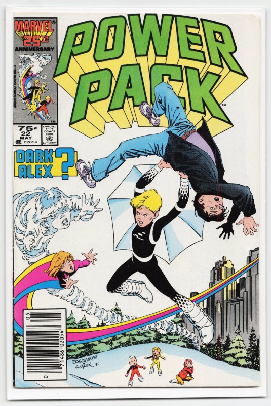 Power Pack #22 (Marvel Comics, 1986), raw, ungraded comic book — front cover