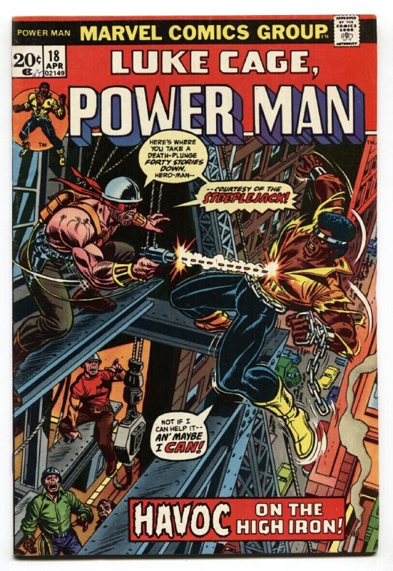 Power Man #18 (Marvel Comics, 1973), raw comic book in VF condition — front cover