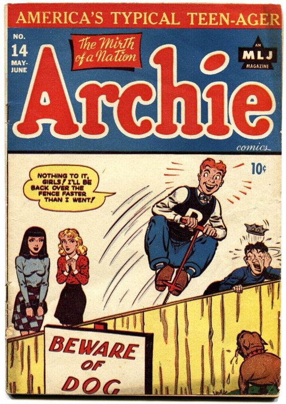 Archie #14 (MLJ Magazines, 1945), raw comic book in FN+ condition — front cover