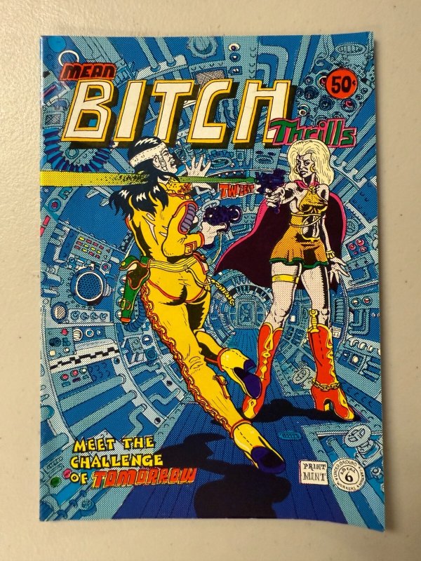Mean B*tch Thrills VF Print Mint Underground Comix Comic Book Local #6, raw comic book in VF condition — front cover