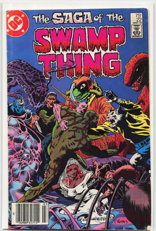 The Saga of Swamp Thing #22 (DC Comics, 1984), raw, ungraded comic book — front cover