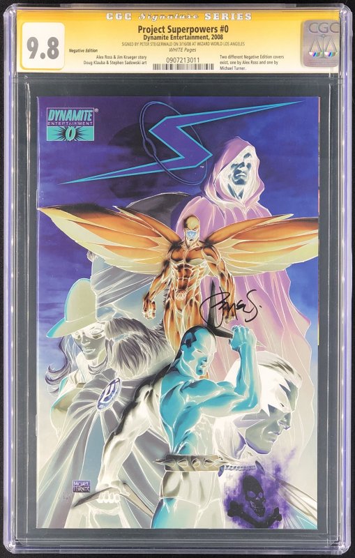 Project Superpowers #0, CGC 9.8 graded comic book, Signature Series label — front cover in its holder