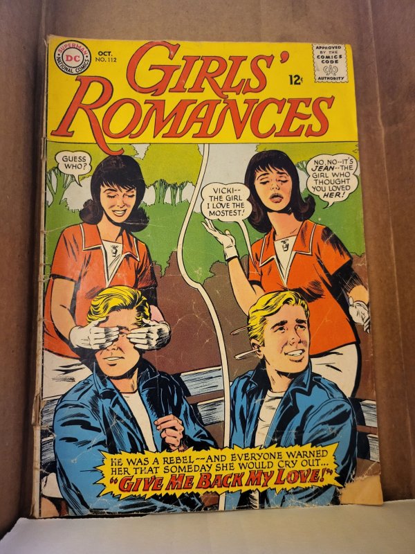 Girls' Romances #112 (1965), raw, ungraded comic book — front cover