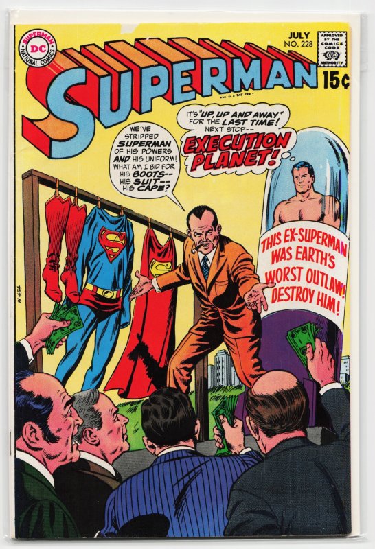 Superman #228 (DC Comics, 1970), raw, ungraded comic book — front cover