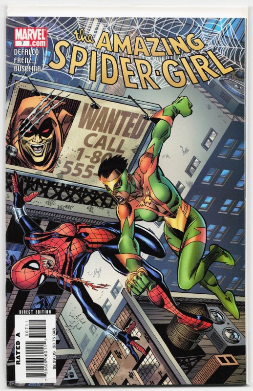 The Amazing Spider-Girl #7 (Marvel Comics, 2007), raw, ungraded comic book — front cover