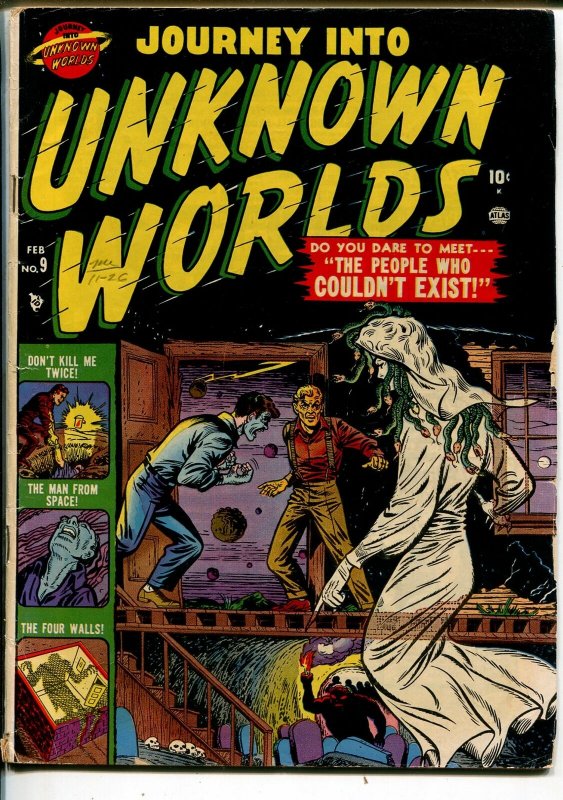 Journey into Unknown Worlds #9 (Atlas Comics, 1952), raw comic book in VG- condition — front cover