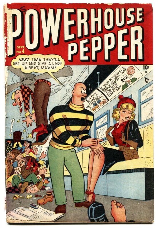 Powerhouse Pepper #4 (Timely Comics, 1948), raw, ungraded comic book — front cover