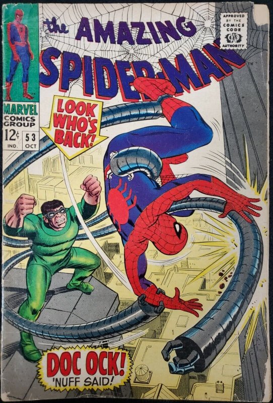 Amazing Spider-Man #53 (Marvel Comics, 1967), raw comic book in GD condition — front cover