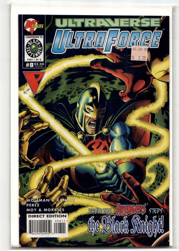 Ultraforce #8 (Malibu Comics, 1995), raw, ungraded comic book — front cover
