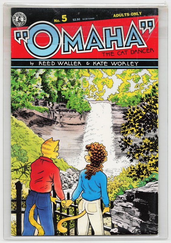 Omaha the Cat Dancer #5 (Kitchen Sink Press, 1987), raw, ungraded comic book — front cover