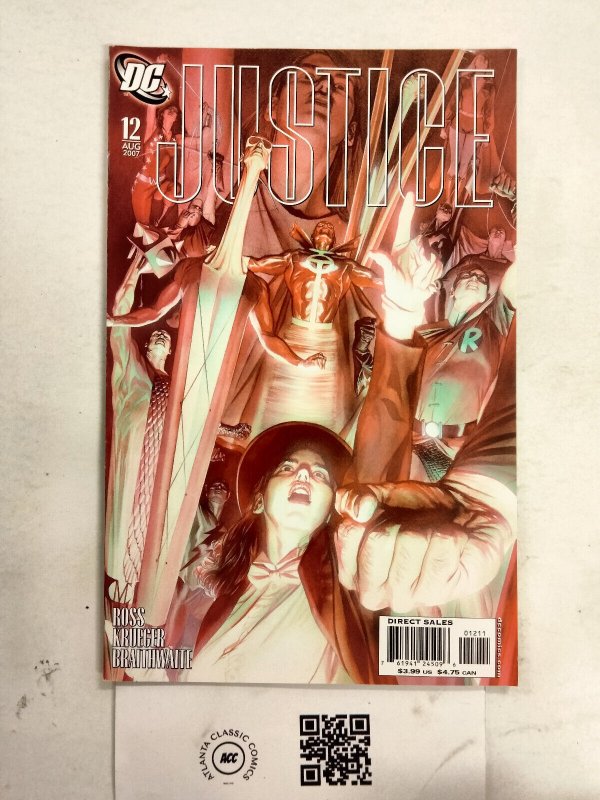 Justice #12 (DC Comics, 2007), raw comic book in NM condition — front cover