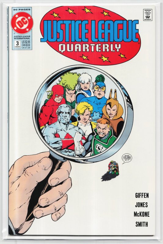 Justice League Quarterly #3 (1991), raw, ungraded comic book — front cover