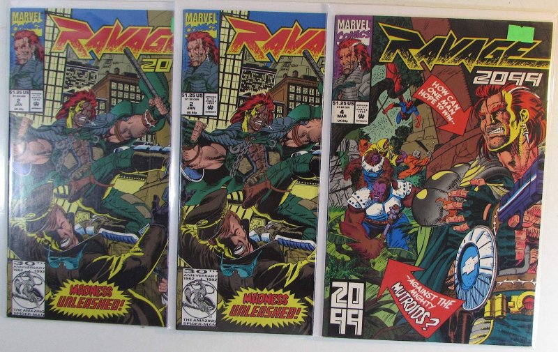 1993 Ravage 2099 Lot of 3 #2 x2, 4 Marvel Comics Vf/nm 1st Print Comic Books (Marvel Comics, 1993), raw comic book in VF/NM condition — front cover