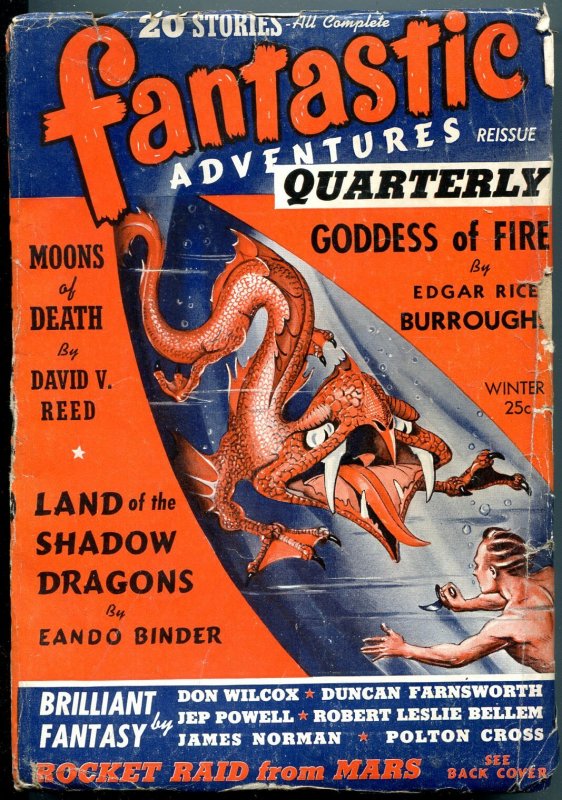 Pulp: Fantastic Adventures Quarterly Pulp Winter 1941- Goddess of Fire- Shad... (1941), raw, ungraded comic book — front cover