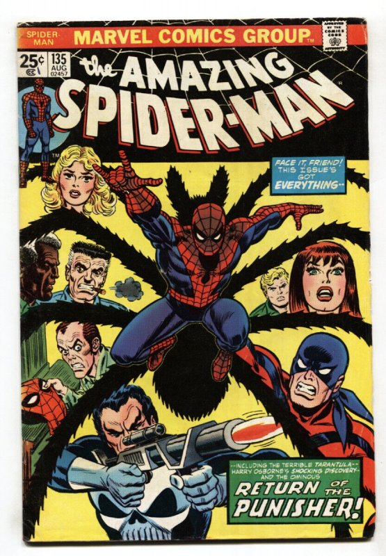 Amazing Spider-Man #135 (Marvel Comics, 1974), raw, ungraded comic book — front cover