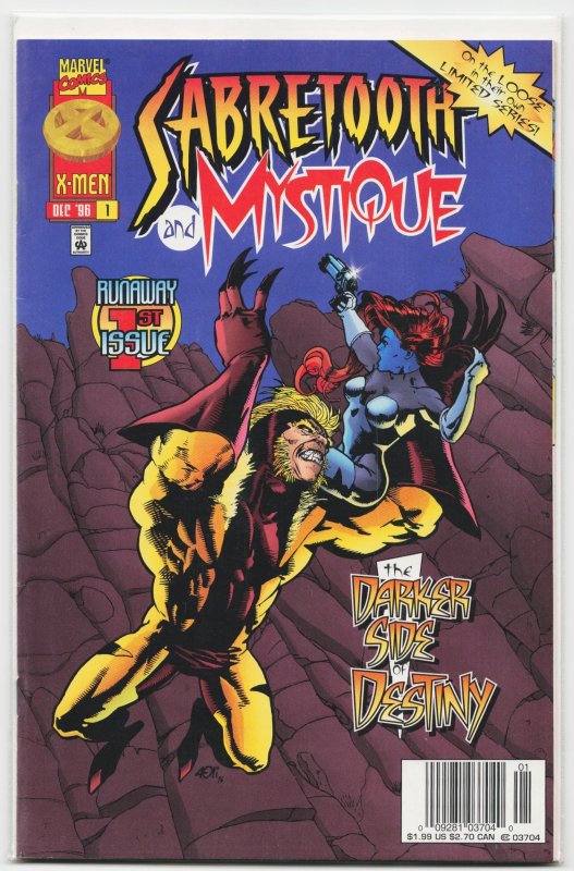 Mystique & Sabretooth #1 (Marvel Comics, 1996), raw, ungraded comic book — front cover