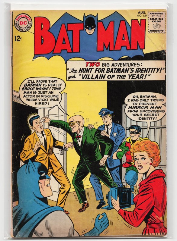 Batman #157 (DC Comics, 1963), raw, ungraded comic book — front cover