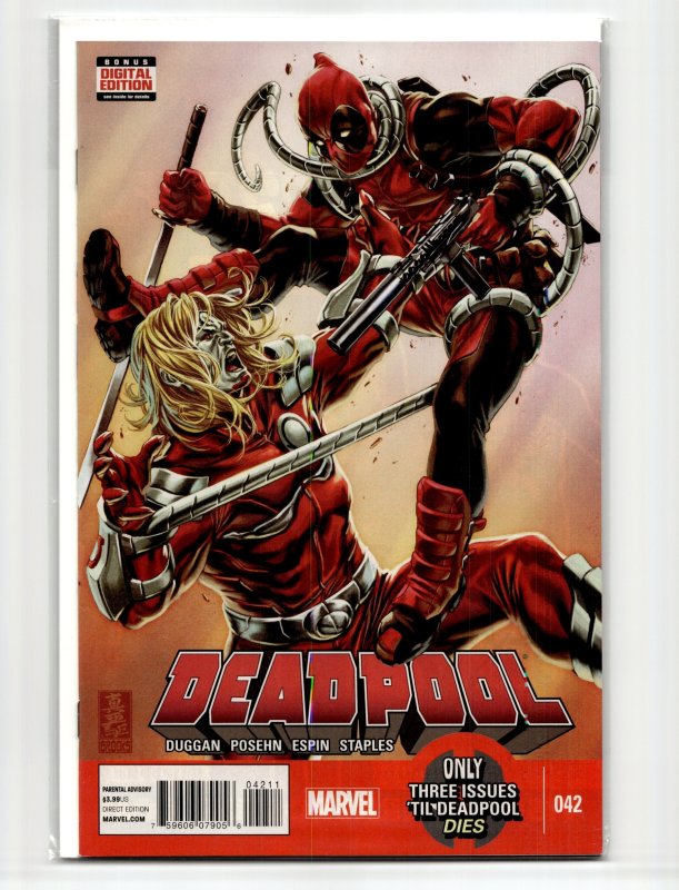 Deadpool #42 (Marvel Comics, 2015), raw, ungraded comic book — front cover