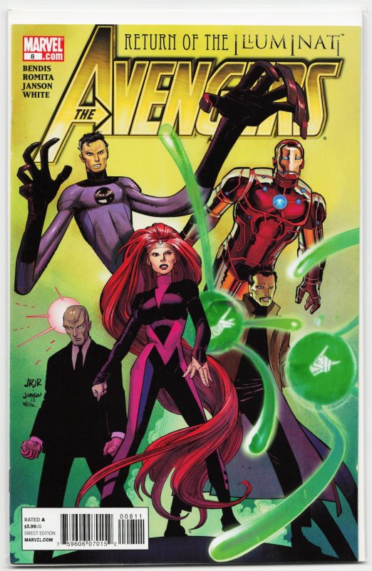 Avengers #8 (Marvel Comics, 2011), raw, ungraded comic book — front cover