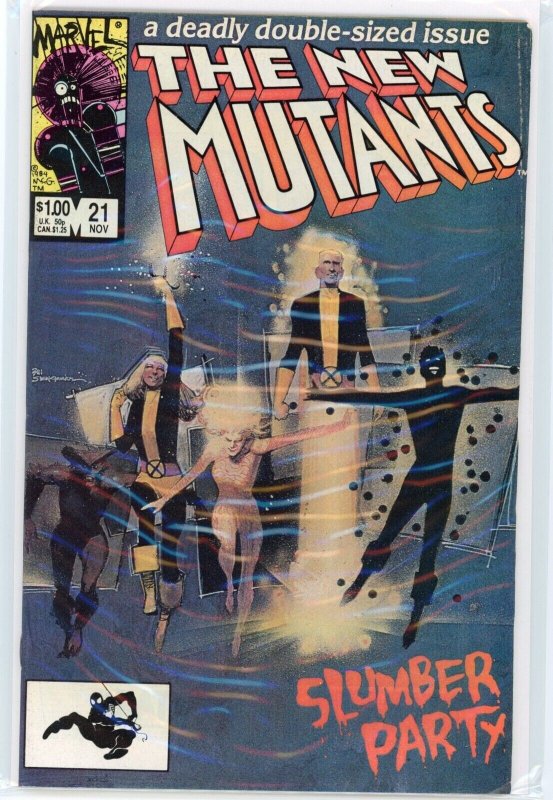 New Mutants #21 (Marvel Comics, 1984), raw comic book in NM- 9.2 condition — front cover