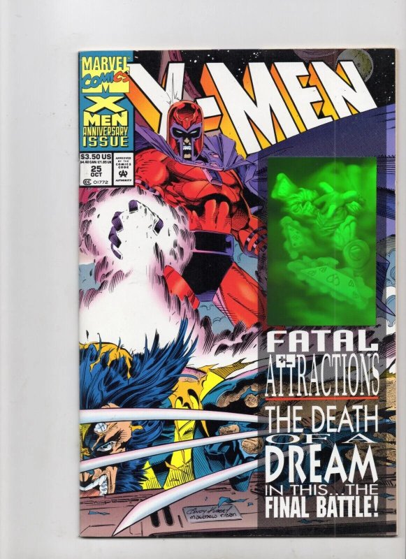 X-Men #25 (Marvel Comics, 1993), raw comic book in NM- 9.2 condition — front cover