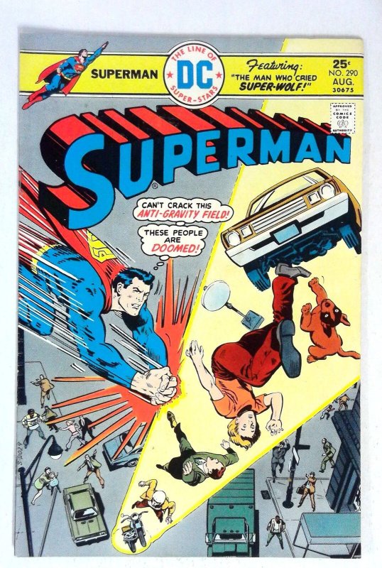 Superman #290 (DC Comics, 1975), raw comic book in VF condition — front cover