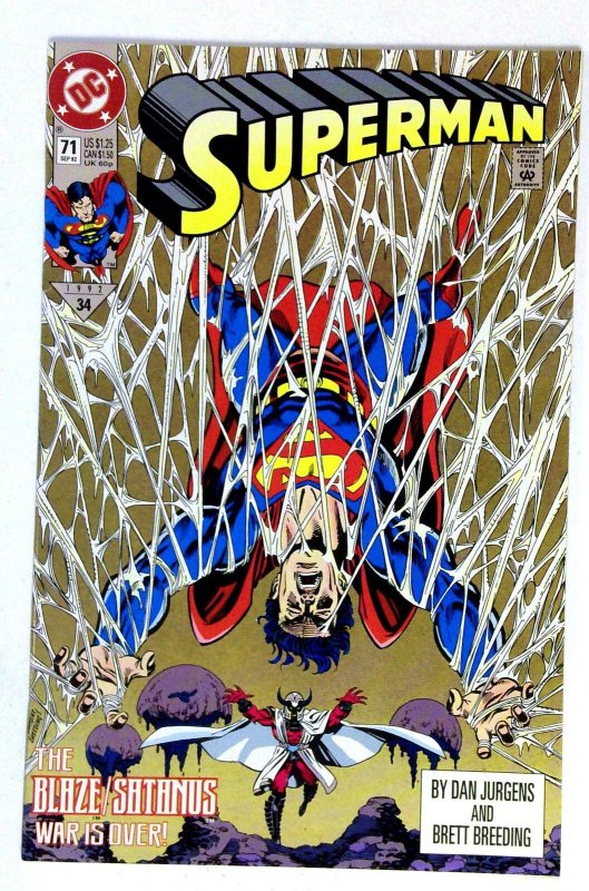 Superman #71 (DC Comics, 1992), raw comic book in NM- condition — front cover