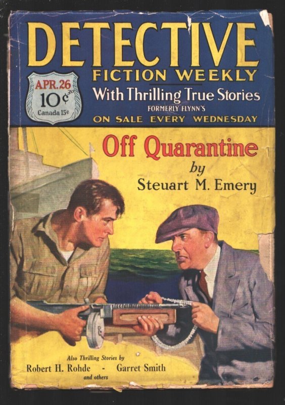 Detective Fiction Weekly 4/26/1930-Red Star-Liquor Smugglers-prohibition-Phantom, raw, ungraded comic book — front cover