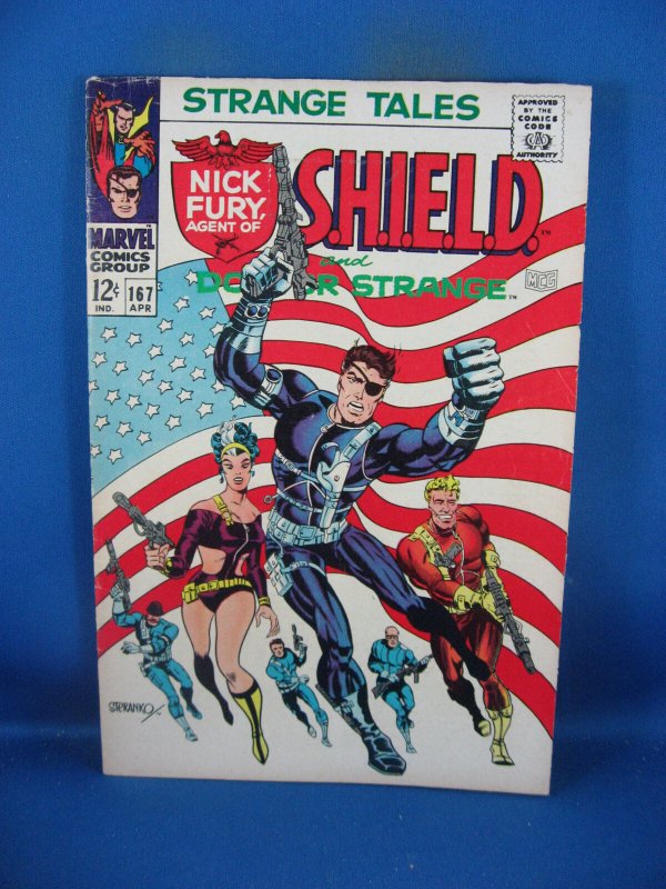 Strange Tales #167 (Marvel Comics, 1968), raw comic book in VF condition — front cover