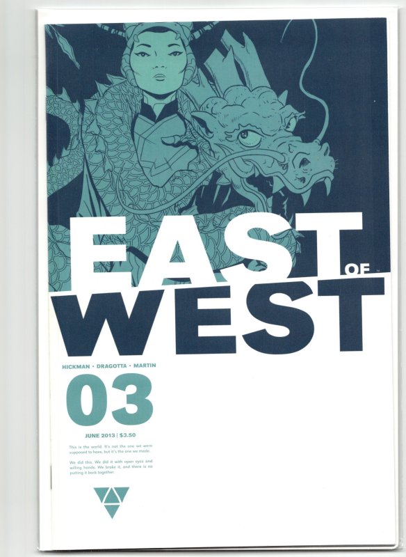 East of West #3 (Image Comics, 2013), raw, ungraded comic book — front cover