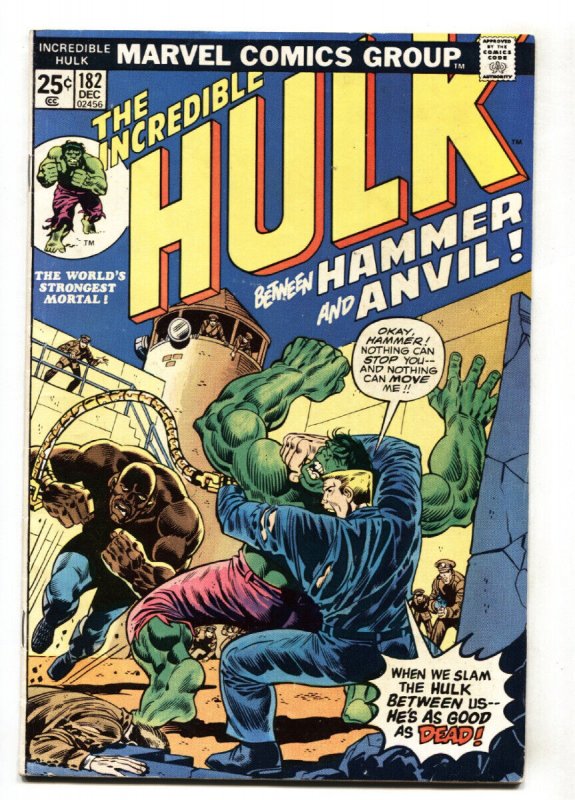 Incredible Hulk #182 (Marvel Comics, 1974), raw, ungraded comic book — front cover