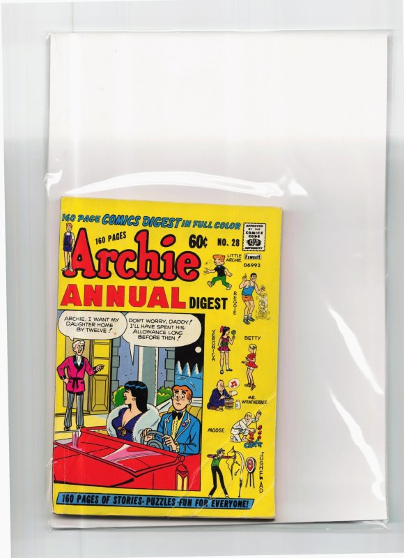 Archie Annual Digest Magazine #28 (Archie Comics, 1976), raw, ungraded comic book — front cover