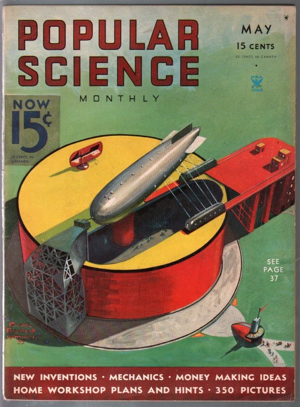 Popular Science 5/1935-Zeppelin Disaster-Wittmack Cover-color Movies-FN+ (Popular Science Publishing, 1935), raw comic book in FN+ condition — front cover