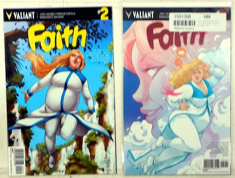 Faith Lot of 2 #2 B, 2 C (2016) Valiant Comics 9.4 NM Var 1st Print Comic Books (Valiant Comics, 2016), raw comic book in NM 9.4 condition — front cover