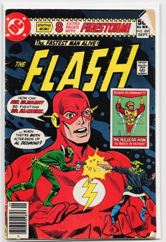 The Flash #289 (DC Comics, 1980), raw, ungraded comic book — front cover