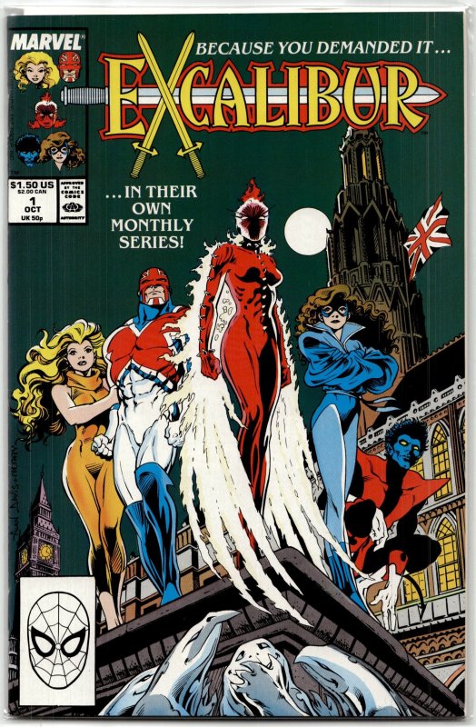 Excalibur #1 (Marvel Comics, 1988), raw, ungraded comic book — front cover