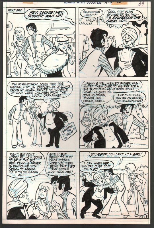 Swing with Scooter Page #3, raw comic book in FN condition — front cover